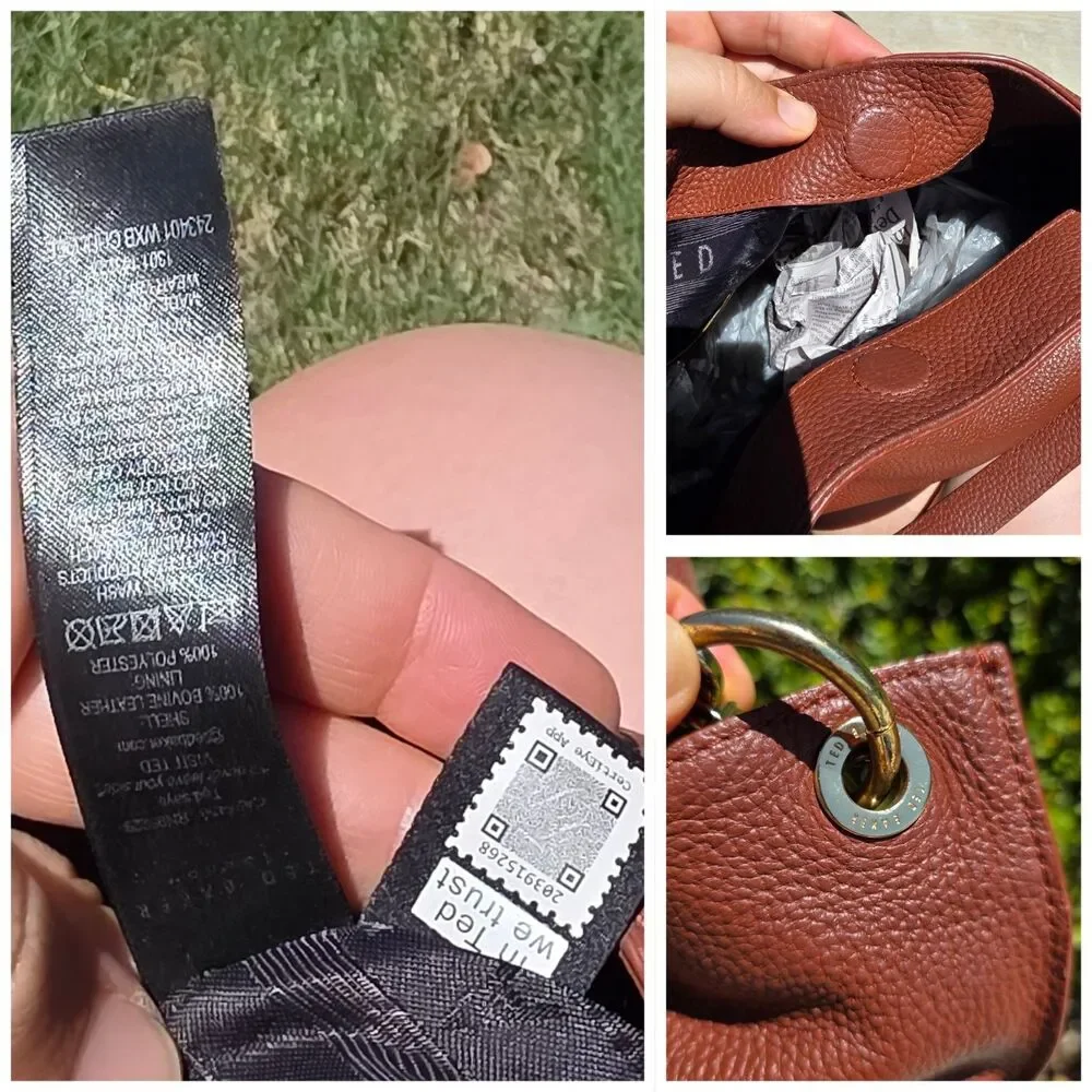 Ted Baker Chhloee Chloe soft brown leather hobo bag large Crossbody Strap